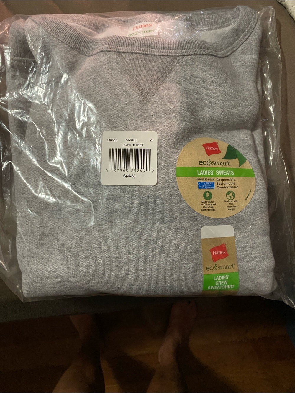 Hanes Crewneck Sweatshirt - Light Steel Gray
